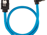Corsair Premium Sleeved SATA 6Gbps 30cm 90° Connector Cable — Blue