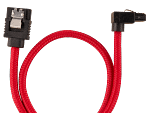 Corsair Premium Sleeved SATA 6Gbps 30cm 90° Connector Cable — Red