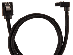 Corsair Premium Sleeved SATA 6Gbps 60cm 90° Connector Cable — Black