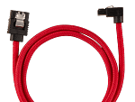 Corsair Premium Sleeved SATA 6Gbps 60cm 90° Connector Cable — Red
