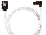 Corsair Premium Sleeved SATA 6Gbps 60cm 90° Connector Cable — White