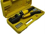 Solarix Hydraulic Crimping Tool, Lug and Wire, Non-slip Ergonomic Handle, High-Quality Steel, Includes 16-pieces (8 Pairs Of Dies) and Storage Case, Yellow and Black, Retail Box, No warranty.