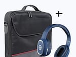 Amplify AMP-2008-BL Notebook Bag and VB-VLB200 Headset Bundle
