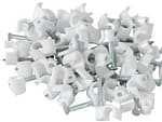 Noble Round Cable Clips 8mm White 100 Pieces per pack