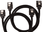 Corsair Premium Sleeved SATA Data Cable Set with Straight Connectors;