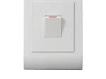 Lesco Pipelli 2 Pole Flush Isolator Switch Rectangle with hidden LED indicator light behind face plate