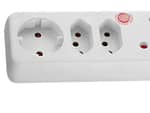 Ellies  4 Way Medium Surge adaptor with Schuko - White