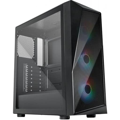 Cooler Master CMP 520 ARGB Windowed Tempered Glass Black Mesh ATX Mid-Tower Desktop Chassis & Elite NEX 600W PSU Combo