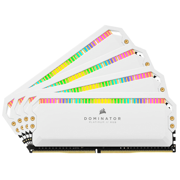 Corsair Dominator Platinum RGB 32GB (4 x 8GB) DDR4 DRAM 3200MHz C16 Memory Kit — White